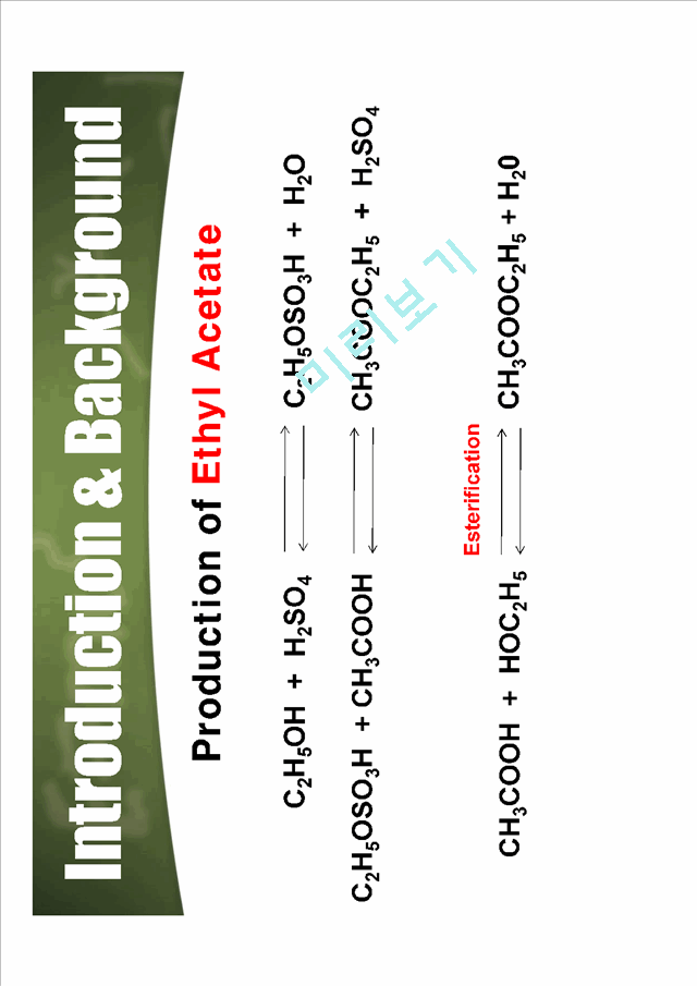 Synthesis of ethyl acetate(esterification)   (8 )